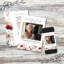 Rosa- och White Poppy Funeral Memorial Program