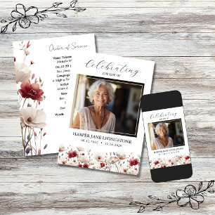 Rosa- och White Poppy Funeral Memorial Program