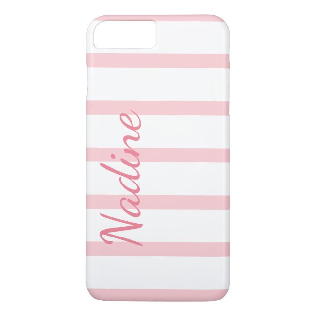 Rosa och White Rand Anpassningsbar iPhone 7 Plus F Case-Mate iPhone Skal (Baksida)