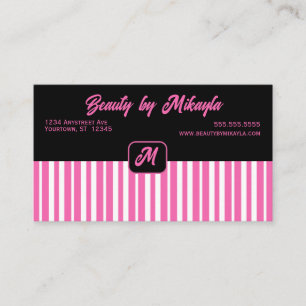 Rosa och White Rand Brand Beauty Stil Salon Visitkort