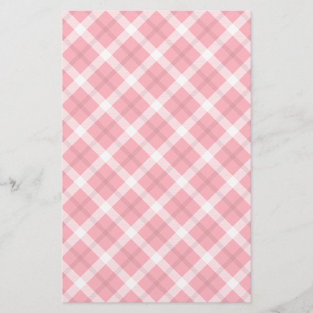 Rosa och White Tartan Mönster (Framsida)