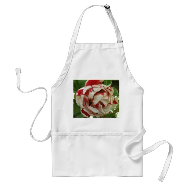 Rosa och White Tulip Apron Förkläde (Framsidan)