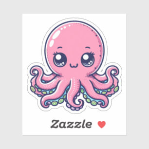 Rosa Octopus Anpassningsbar-Klipp vinylStickers Klistermärken