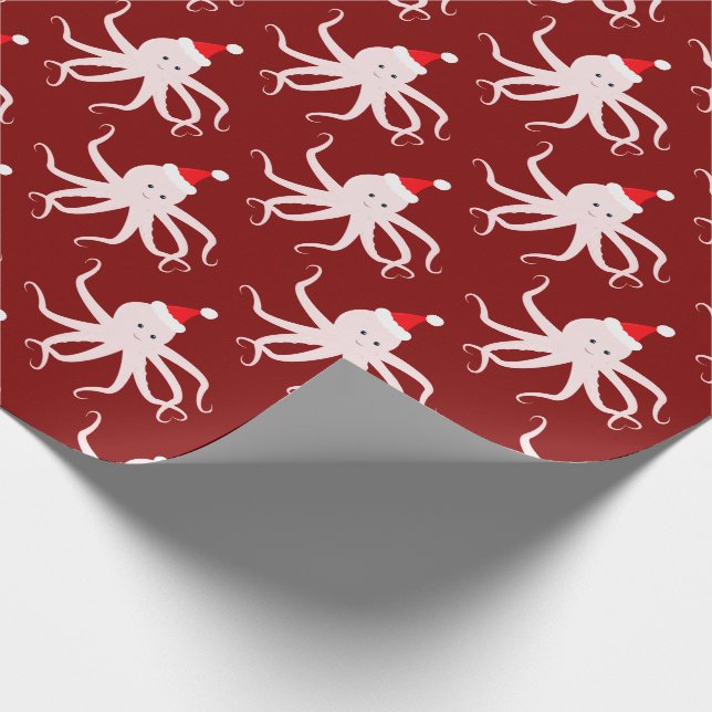Rosa Octopus i jultomten Presentpapper (Hörn)
