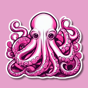 Rosa Octopus Klistermärken