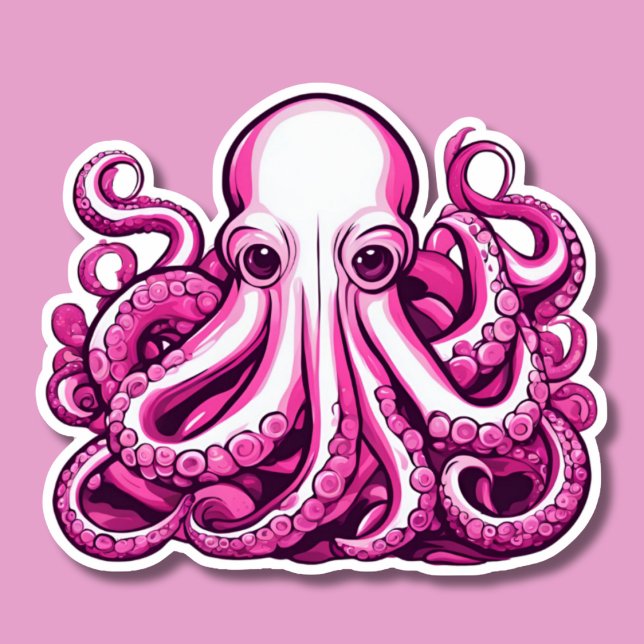 Rosa Octopus Klistermärken (Skapare uppladdad)