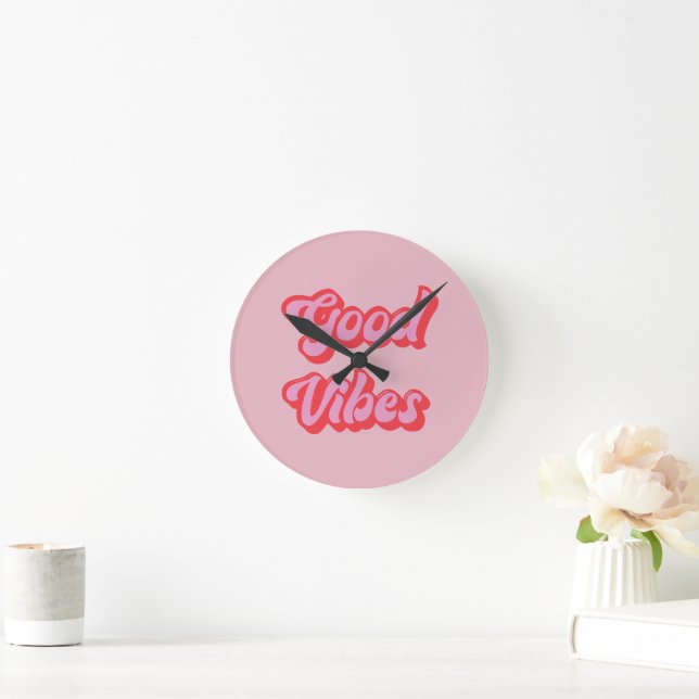 Rosa Office Rund Klocka (Hem)