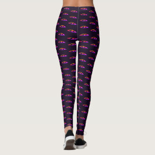 Rosa öga mörklila leggings