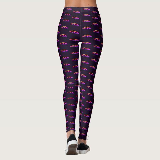 Rosa öga mörklila leggings (Baksida)