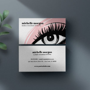 Rosa Öga Shadow Makeup Eyelash Brows professionell Visitkort