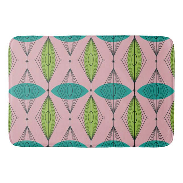 Rosa Ogee & Starbursts Bath Mat Badrumsmatta (Framsidan)