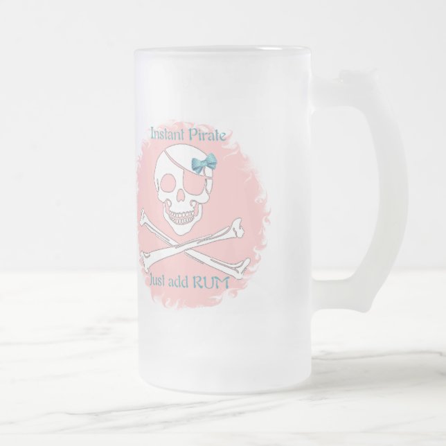 Rosa ögonblickpirat frostat ölglas (Höger)