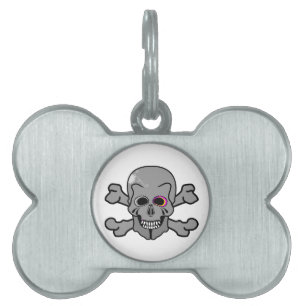 Rosa ögoned Jolly Roger ID-bricka Husdjur
