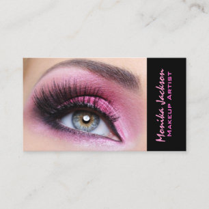 Rosa ögonskugga piskar long eyemakeupkonstnären visitkort
