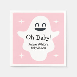 Rosa Oh Baby Lycklig Ghost Halloween Baby Shower Pappersservett