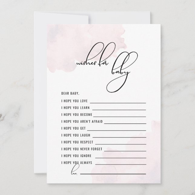Rosa Oh Baby Shower Önskemål för Baby Inbjudningar (Framsida)