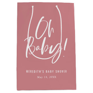 Rosa Oh Baby Simple Calligraphy Girl Baby Shower