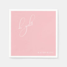 Rosa Oh Girl Anpassningsbar Baby Shower Napkin