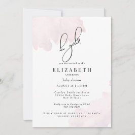 Rosa Oh Girl Baby Shower Inbjudningar