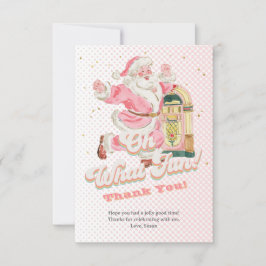 Rosa Oh What Roligt-Retro Groovy Jultomten Birthda Tack Kort