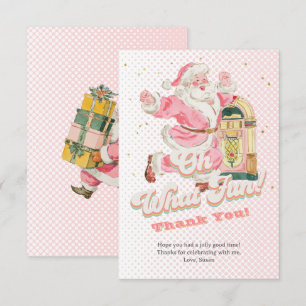 Rosa Oh What Roligt-Retro Groovy Jultomten Birthda Tack Kort
