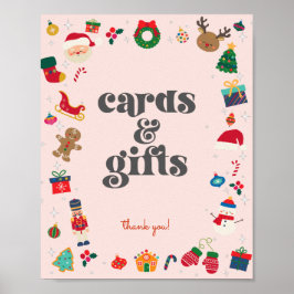 Rosa Oh What Roligt Winter jul Card and Gifts Poster