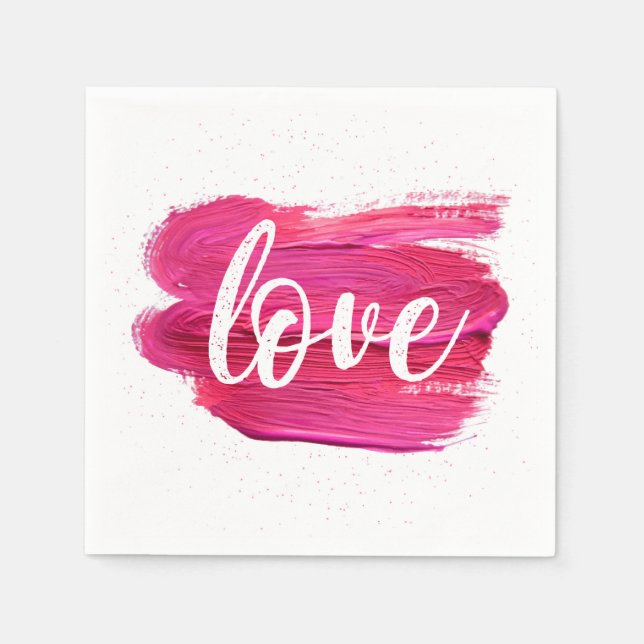 Rosa Oil Paint Kärlek offertdesign Pappersservett (Framsidan)
