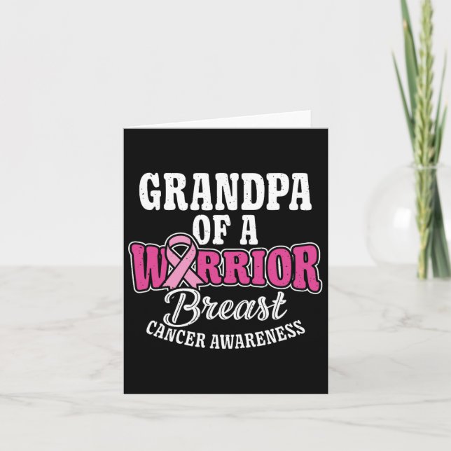 Rosa Oktober morfar från en Warrior Breast Cancer  Kort (Framsida)