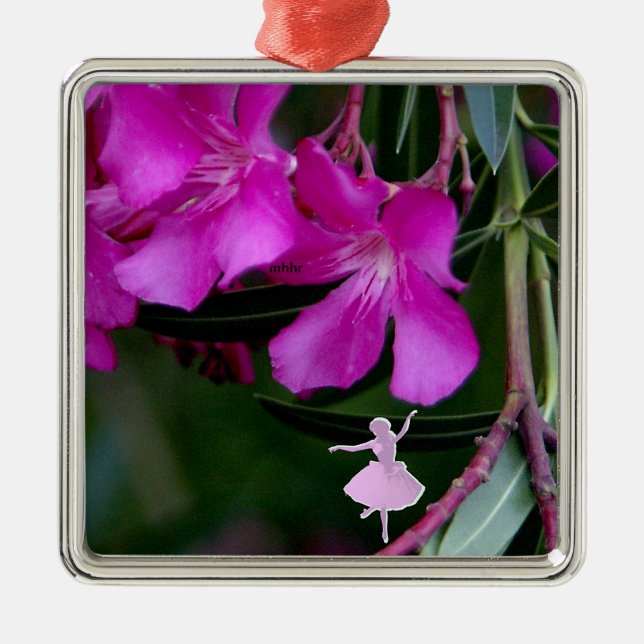 Rosa Oleander Shadow Fairy Metall Ornament (Framsidan)