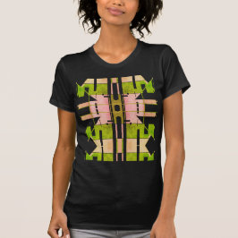 Rosa Olive Beige Geometric Tribal Art Large Tiles T Shirt