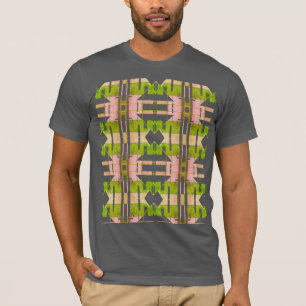 Rosa Olive Beige Geometric Tribal Art Small Tiles T Shirt