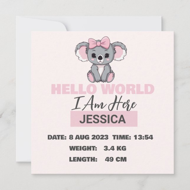 Rosa om baby-börd meddelande (Framsida)