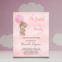 Rosa om babyduschens nalle
