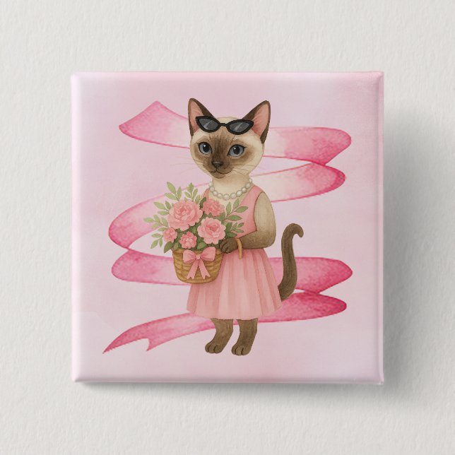 Rosa om blåsbildning om bröstcancer knapp (Framsida)