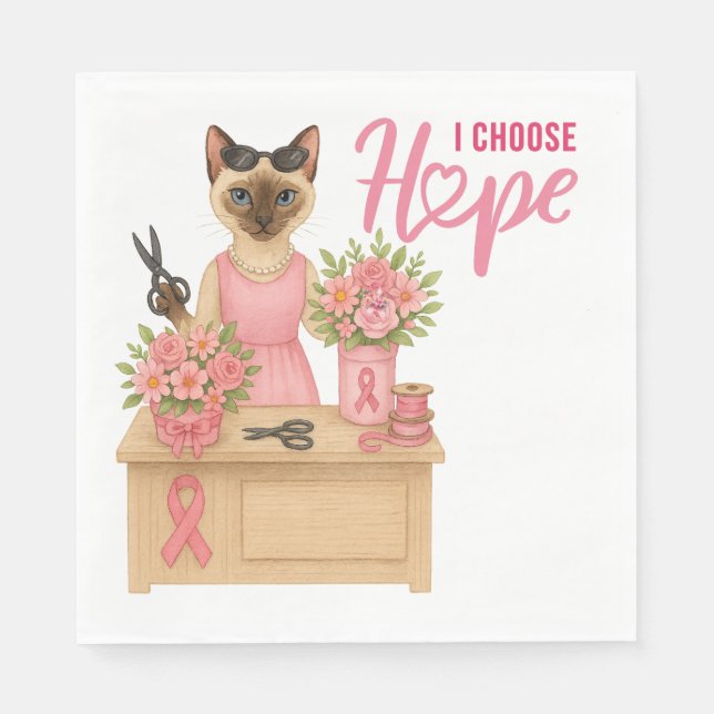 Rosa om blåsbildning om bröstcancer pappersservett (Framsidan)