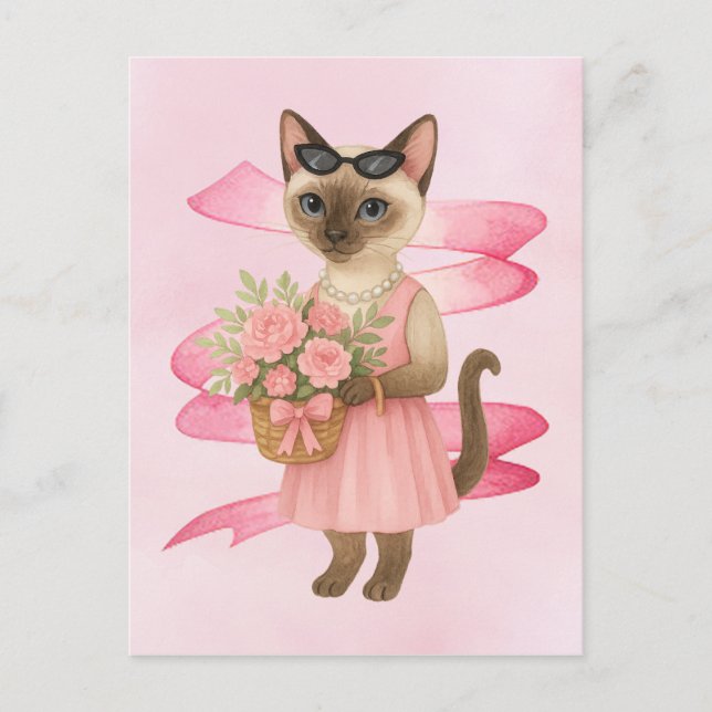 Rosa om blåsbildning om bröstcancer vykort (Framsida)