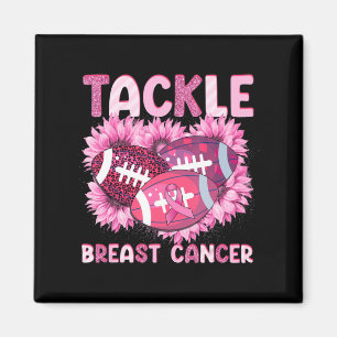 Rosa om bröstcancer i fotboll Ribbon Breast Cancer Magnet