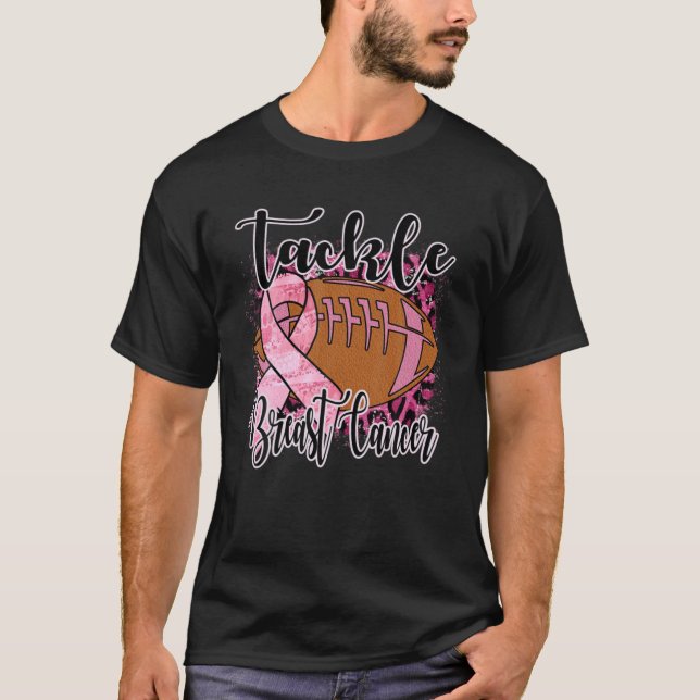 Rosa om bröstcancer i fotboll t shirt (Framsida)