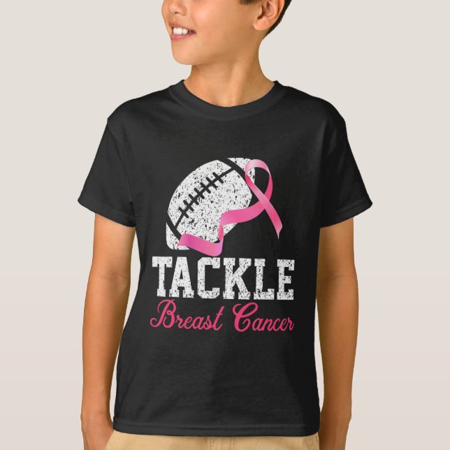 Rosa om bröstcancer i fotboll t shirt (Framsida)
