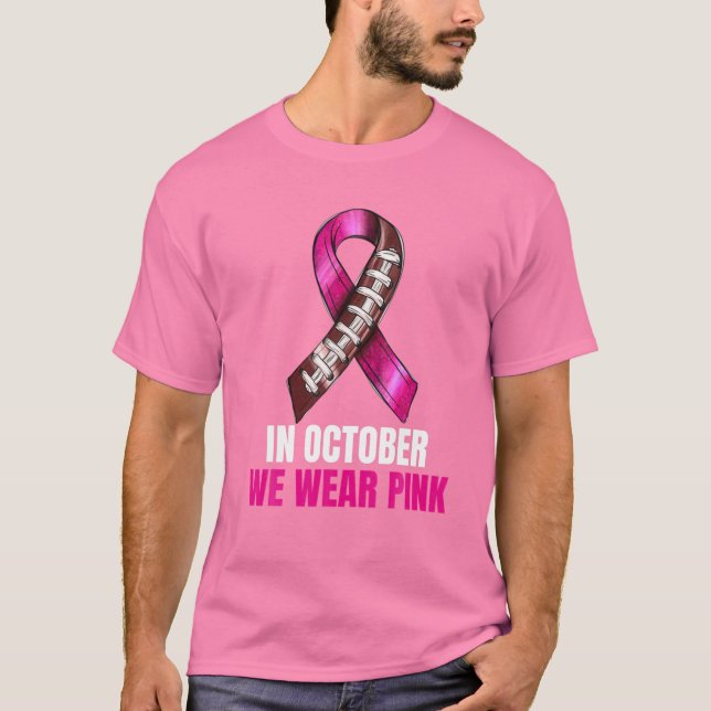 Rosa om bröstcancer i fotboll t shirt (Framsida)