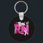 Rosa om bröstcancer Medvetenhet om bröstcancer Nyckelring<br><div class="desc">Rosa om bröstcancermedvetenhet Ribbon Nursing Rn Life</div>