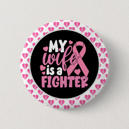 Rosa om bröstcancer Min fru är en kämpe Knapp