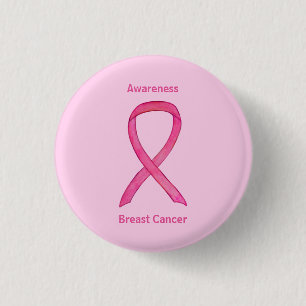 Rosa om bröstcancer Ribbon Anpassningsbar Stift Knapp