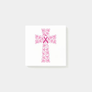 Rosa om bröstcancer Ribbon Kor Post-it Block