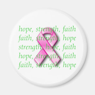 Rosa om bröstcancer Ribbon Magnet