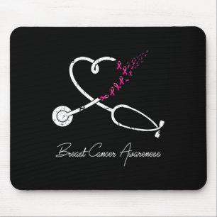 Rosa om bröstcancer Ribbon Stethoscope Han Musmatta