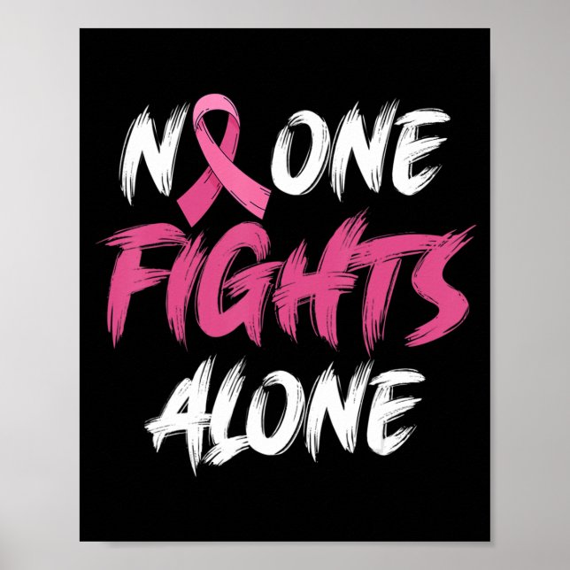 Rosa om bröstcancer Ribbon T- Shirt80 Poster (Framsidan)