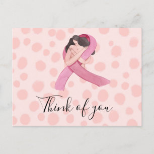 Rosa om bröstcancermedvetande Ribbon tänka om dig Vykort