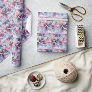 Rosa om bröstcancermedvetenhet Abstrakt med ribbon Presentpapper