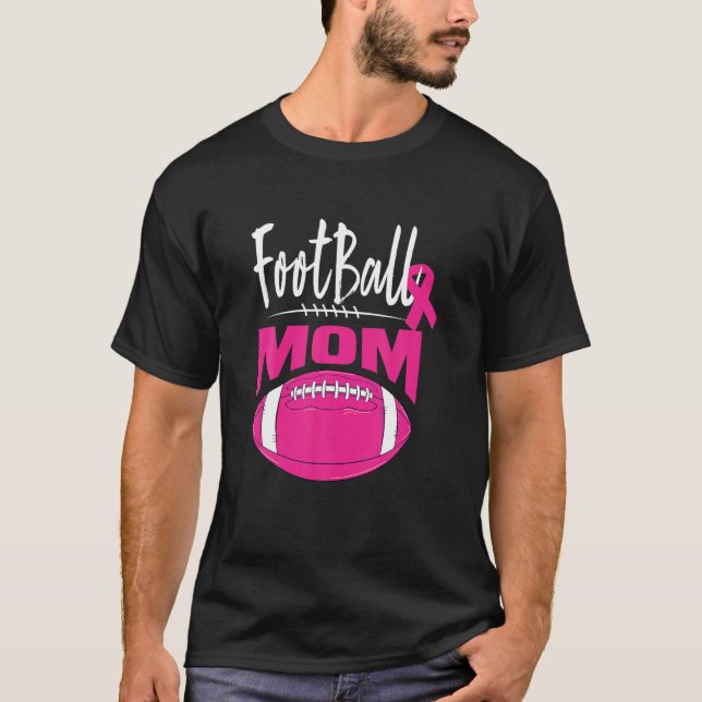 Rosa om bröstcancermedvetenhet i Mamma Ribbon L T Shirt (Framsida)